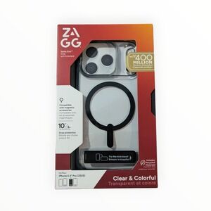 V6-O ZAGG Santa Cruz Kickstand Snap Case For Apple iPhone 17 Pro - Clear/Black